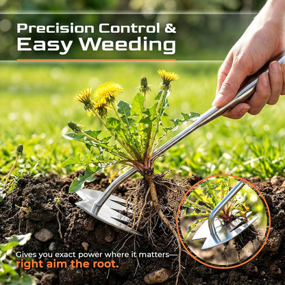 Weed Puller Tool, Heavy-Duty Stainless Steel Garden Hand Weeding Tool