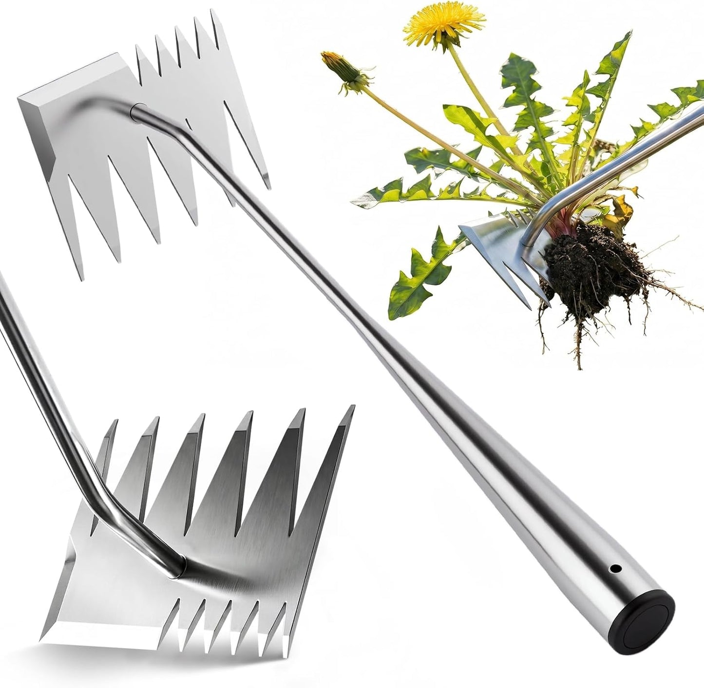 Weed Puller Tool, Heavy-Duty Stainless Steel Garden Hand Weeding Tool