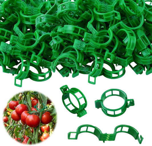 100PCS Green Plastic Support Clips, Tomato Clips, Garden Clips, Trellis Clips, Vine Clips for Climbing Plants to Prevent Tomatoes from Pinching or Falling Off