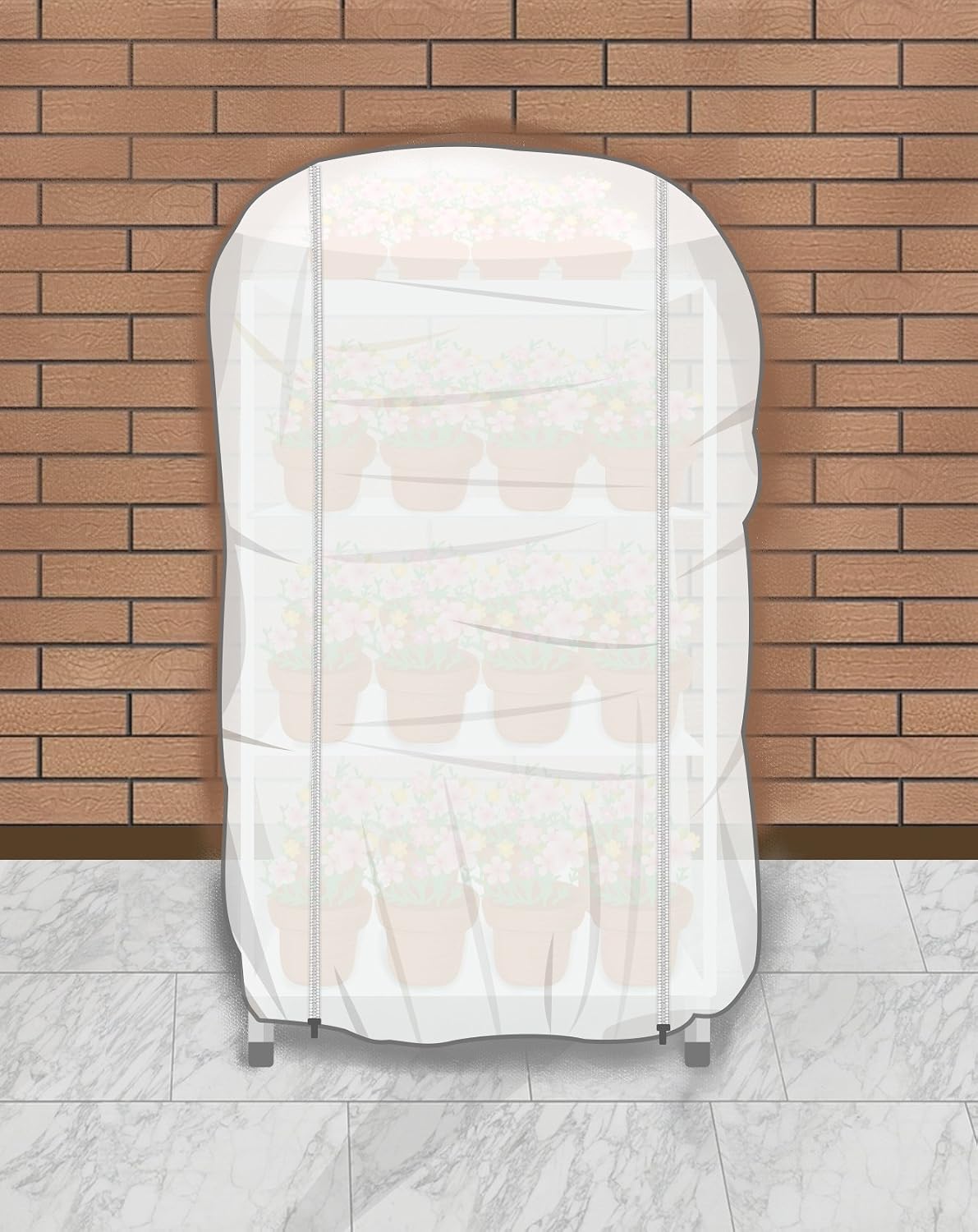 Plant Cover Warm Worth Frost Blanket 0.9oz 108"x96"x36" Shrub Jacket,3D Cube Plant Cover with Zipper for Season Extension&Frost Protection,White