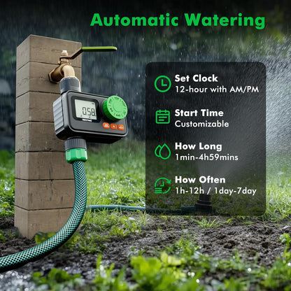 Sprinkler Timer, Programmable Water Timer for Garden Hose, Automatic Control | Manual ON/Off | Rain Delay for Outdoor Faucet, Drip Irrigation and Lawn Watering System