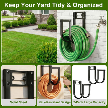 Garden Hose Holder Wall Mount Heavy Duty Water Hose Holders for Outside