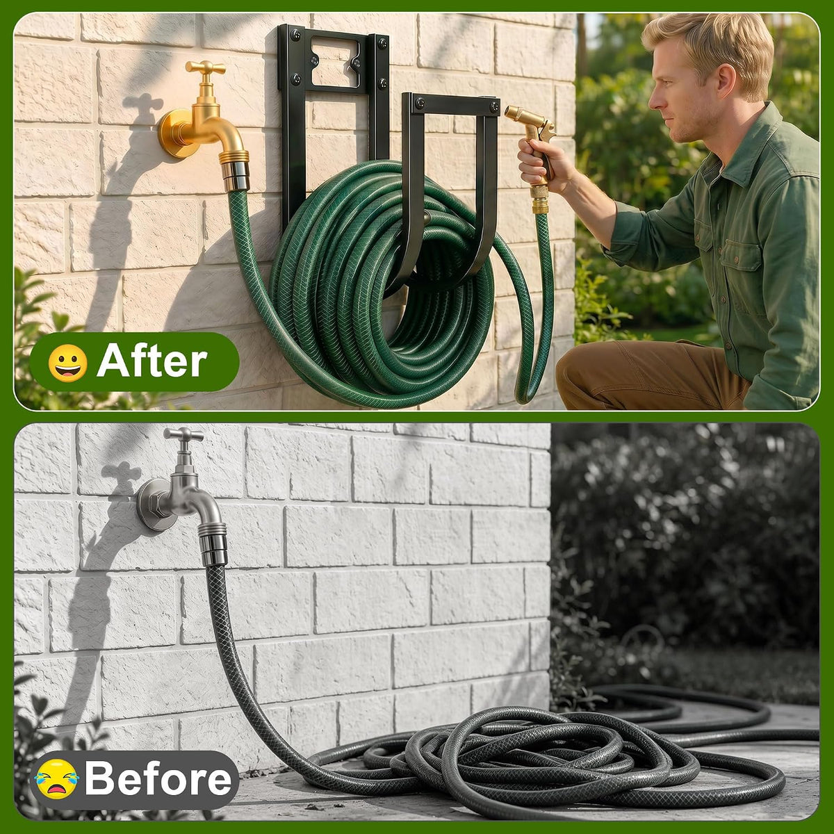 Garden Hose Holder Wall Mount Heavy Duty Water Hose Holders for Outside