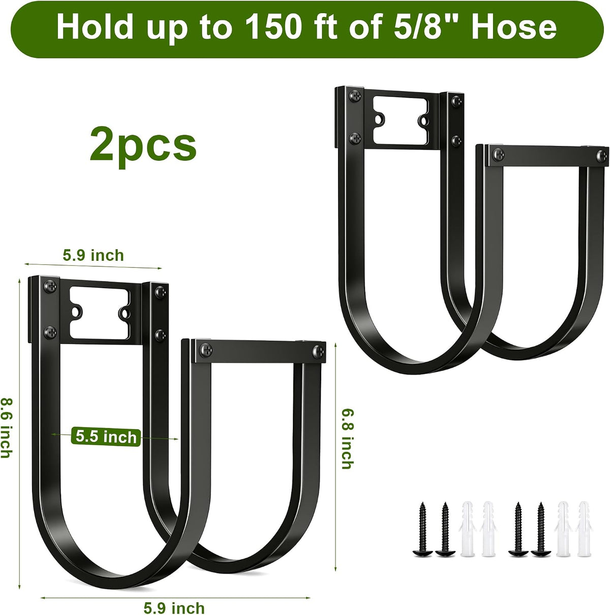 Garden Hose Holder Wall Mount Heavy Duty Water Hose Holders for Outside