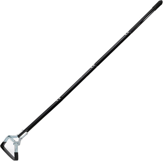 Lawei Adjustable Hoe Garden Tool, 68.5 Inch 4-Section Long Handle Scuffle Loop Hoe for Weeding, Heavy Duty Steel Stirrup Action Hoe with Triangle Head for Lawn, Yard, Flower Beds and Vegetable Gardens
