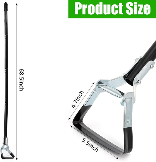 Lawei Adjustable Hoe Garden Tool, 68.5 Inch 4-Section Long Handle Scuffle Loop Hoe for Weeding, Heavy Duty Steel Stirrup Action Hoe with Triangle Head for Lawn, Yard, Flower Beds and Vegetable Gardens