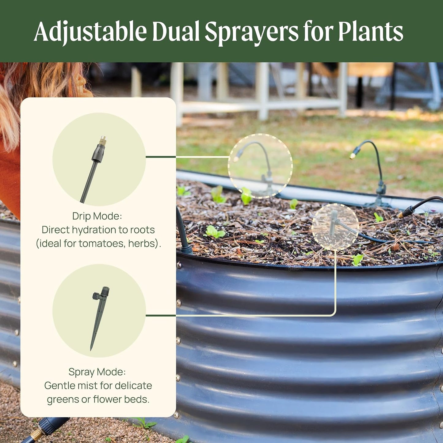 Irrigation Kit - Drip Irrigation System for Raised Garden Beds, Efficient Watering Solution for Vegetables, Flowers, and Plants, Easy DIY Installation (Large)