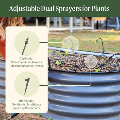 Irrigation Kit - Drip Irrigation System for Raised Garden Beds, Efficient Watering Solution for Vegetables, Flowers, and Plants, Easy DIY Installation (Large)
