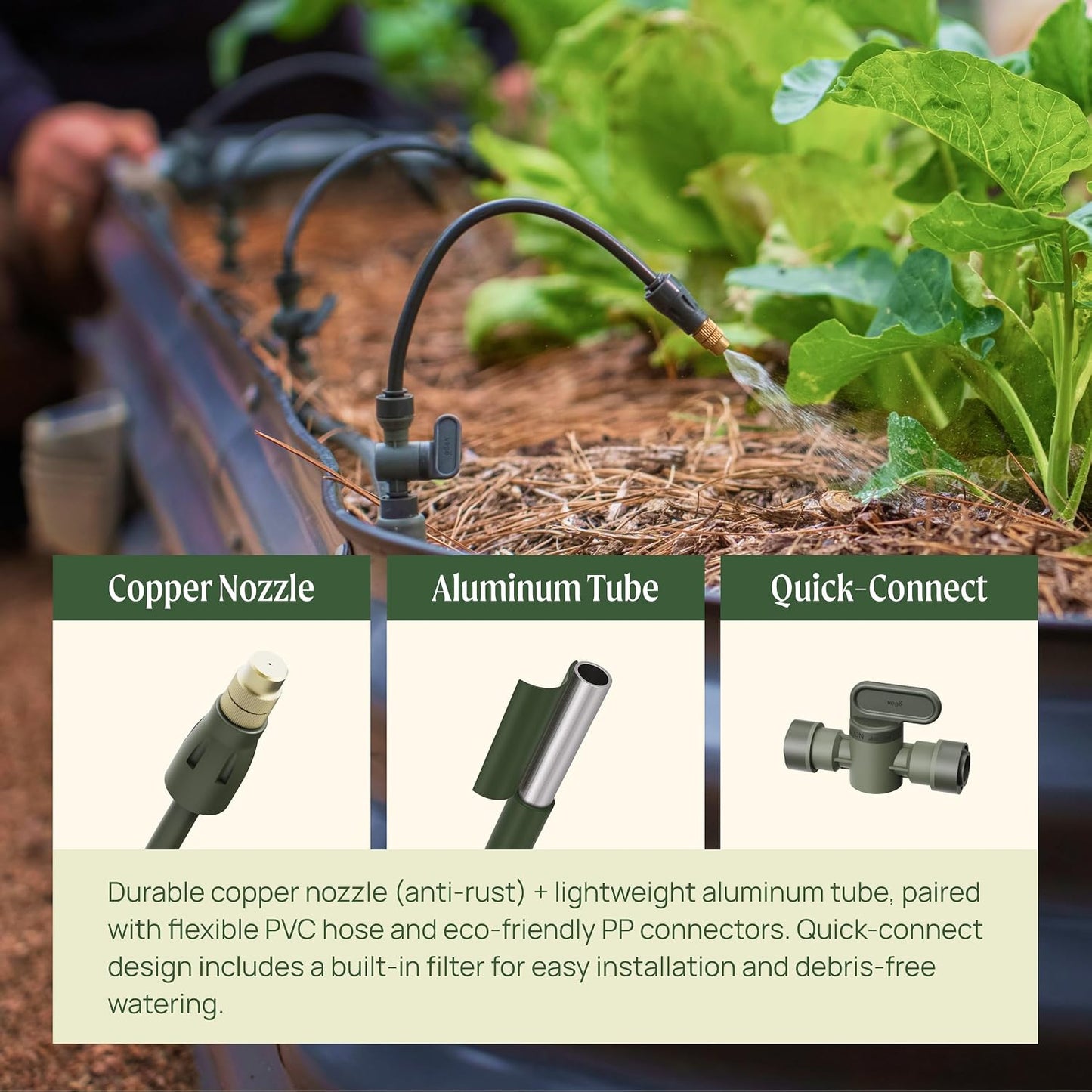Irrigation Kit - Drip Irrigation System for Raised Garden Beds, Efficient Watering Solution for Vegetables, Flowers, and Plants, Easy DIY Installation (Large)