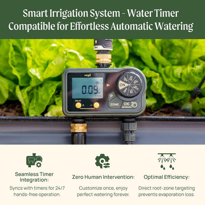 Irrigation Kit - Drip Irrigation System for Raised Garden Beds, Efficient Watering Solution for Vegetables, Flowers, and Plants, Easy DIY Installation (Large)