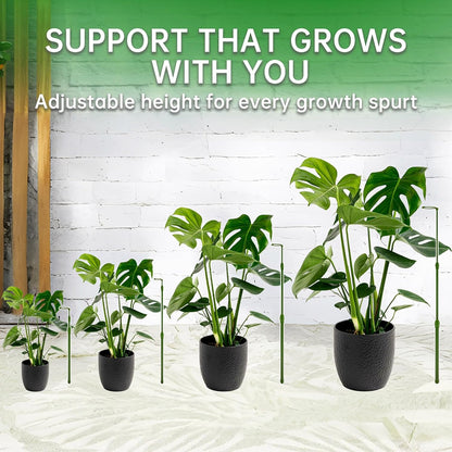 3 Pack Extendable Plant Stakes, 16.5-42.5 Inch Plant Stakes for Indoor Outdoor, Adjustable Monstera Plant Support Sticks with Clips for Clombing Plants, Vine, Orchid, Tomato, Vegetables