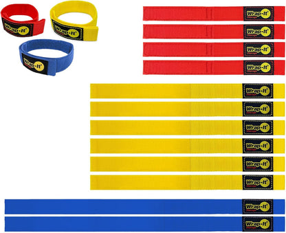 Quick-Strap Cord Wraps, 9 inch (12 Pack) Red