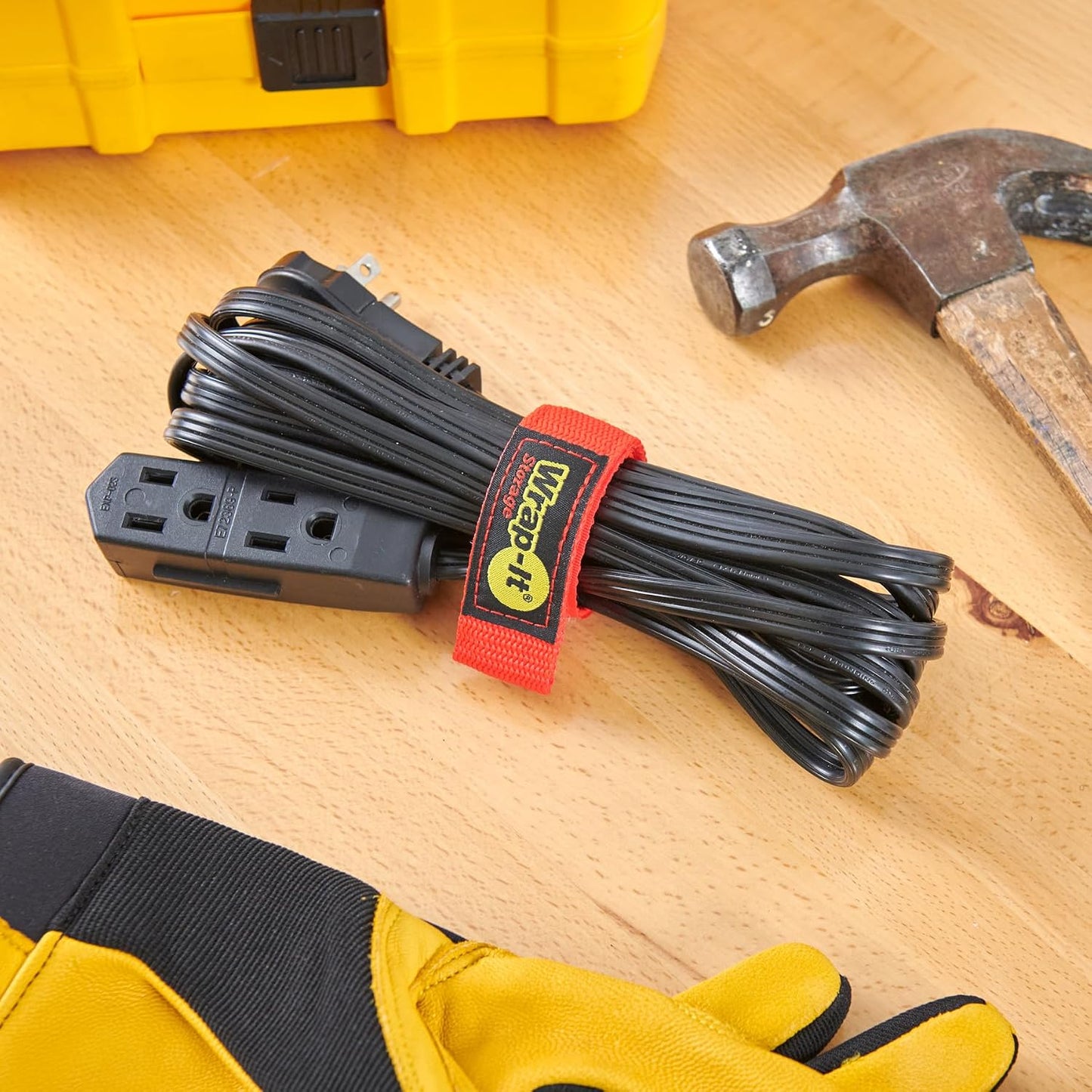 Quick-Strap Cord Wraps, 9 inch (12 Pack) Red