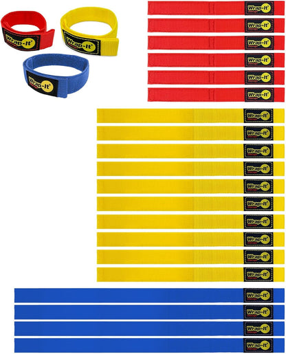 Quick-Strap Cord Wraps, 9 inch (12 Pack) Red