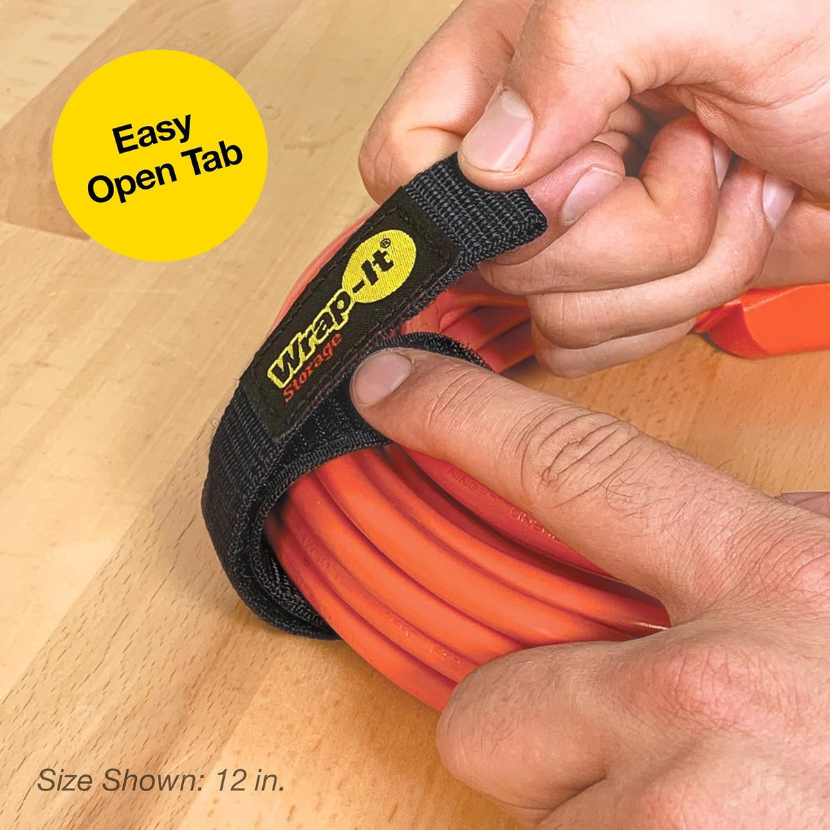 Quick-Strap Cord Wraps, 9 inch (12 Pack) Red