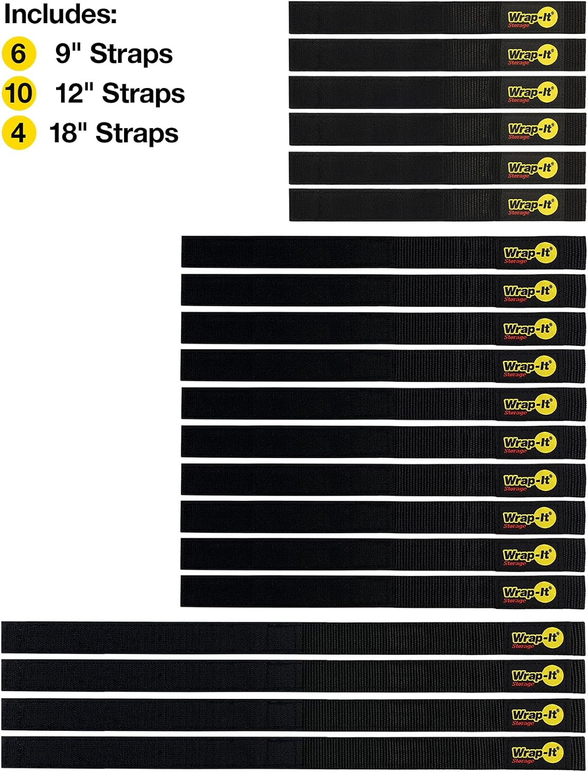 Quick-Strap Cord Wraps, 9 inch (12 Pack) Red