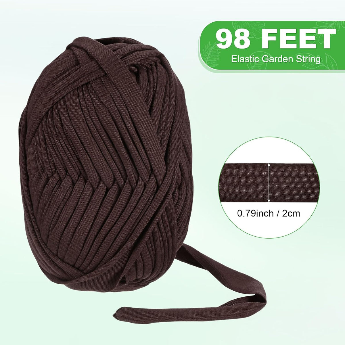 1-Pack Garden Twine, 98 Feet Stretchy Gardening Tape for Climbing Plants/Tomatoes/Fruit Trees/Gardeners, Green Cloth Plant Ties [Coffee]