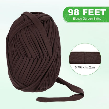 1-Pack Garden Twine, 98 Feet Stretchy Gardening Tape for Climbing Plants/Tomatoes/Fruit Trees/Gardeners, Green Cloth Plant Ties [Coffee]