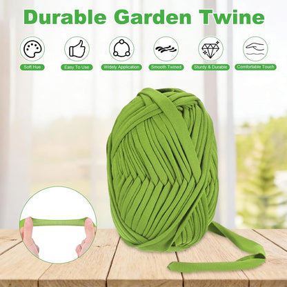 1-Pack Garden Twine, 98 Feet Stretchy Gardening Tape for Climbing Plants/Tomatoes/Fruit Trees/Gardeners, Green Cloth Plant Ties [Coffee]