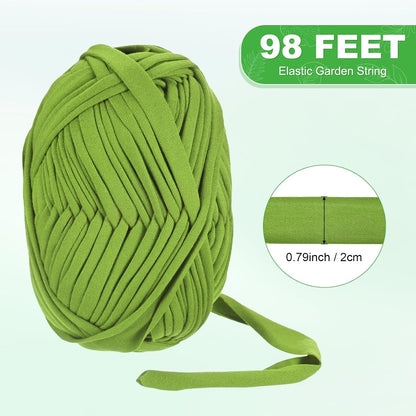 1-Pack Garden Twine, 98 Feet Stretchy Gardening Tape for Climbing Plants/Tomatoes/Fruit Trees/Gardeners, Green Cloth Plant Ties [Coffee]