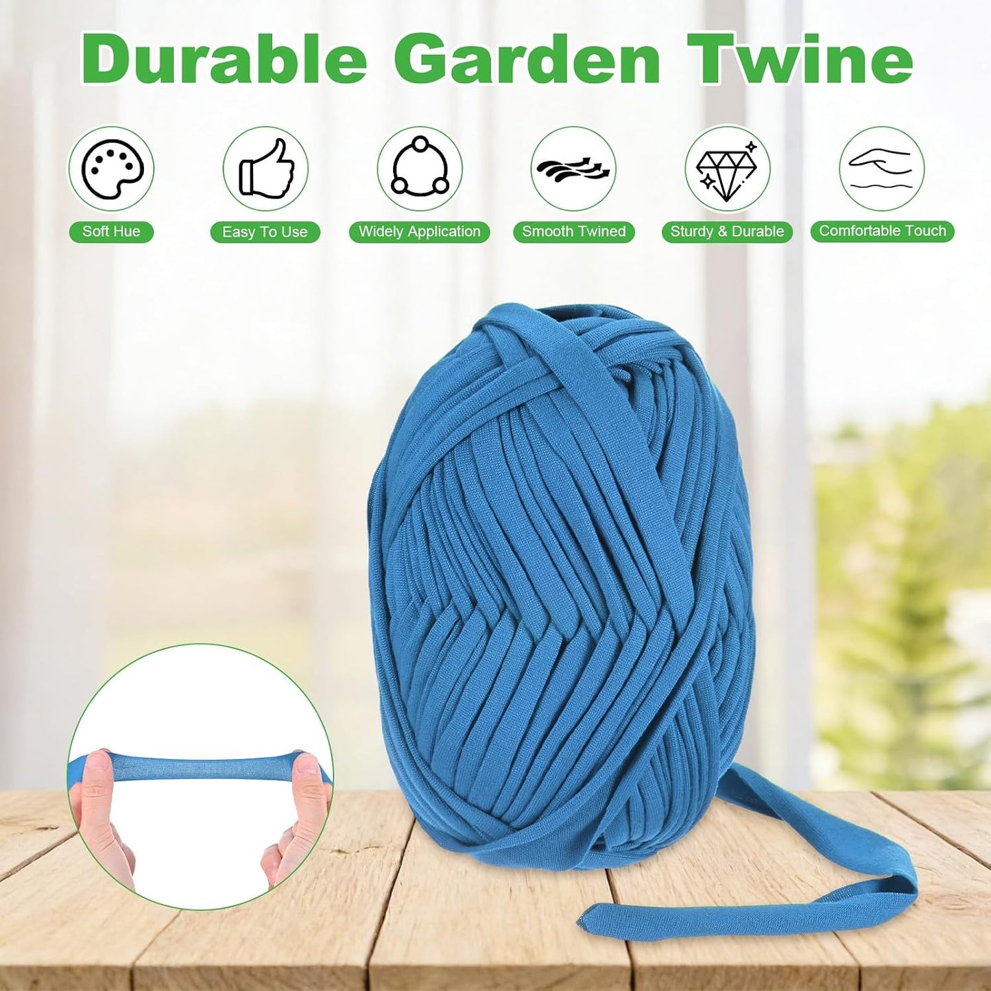 1-Pack Garden Twine, 98 Feet Stretchy Gardening Tape for Climbing Plants/Tomatoes/Fruit Trees/Gardeners, Green Cloth Plant Ties [Coffee]