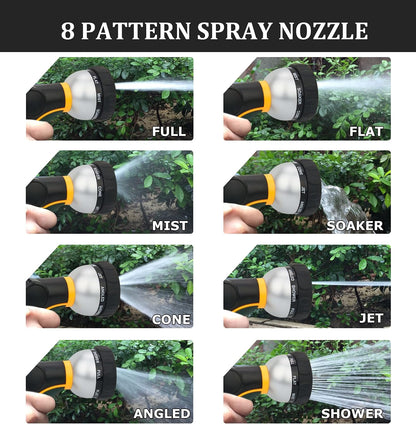 Flexible Metal Garden Hose - 75 FT Lightweight Stainless Steel Water Hose with Solid Fittings and Sprayer Nozzle - Leak Proof, Kink Free, Anti-rust, Large Diameter, Durable and Easy Storage