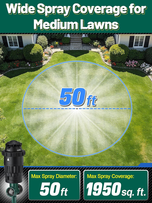 Sturdy Aluminum Alloy Spike Sprinklers for Yard Lawn Medium Garden