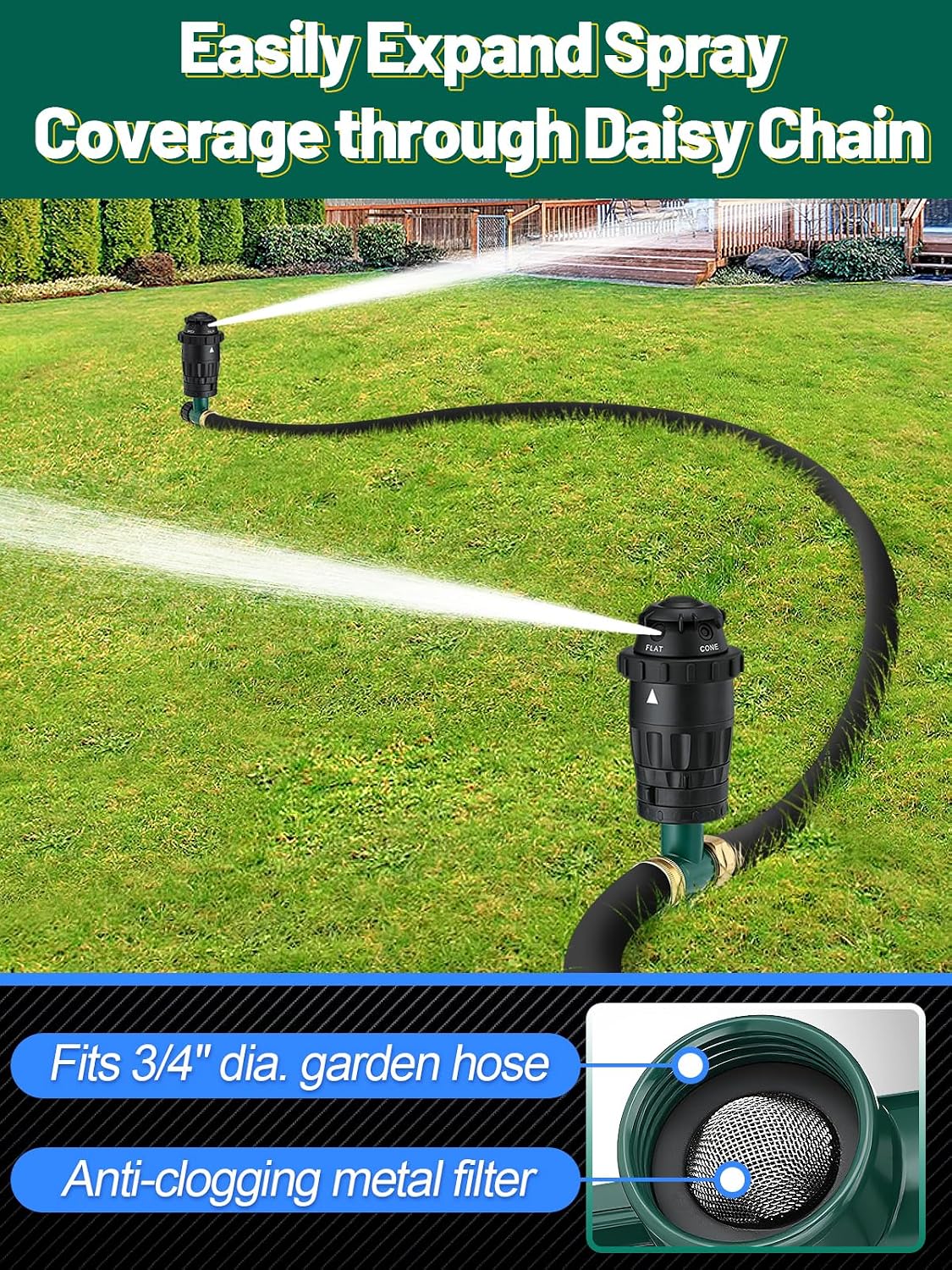 Sturdy Aluminum Alloy Spike Sprinklers for Yard Lawn Medium Garden