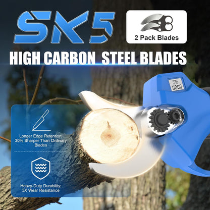 20V 2-IN-1 Electric Pole Pruning Shears: 1.4 Inch Cordless Long Handle Pruner 13ft Reach, Brushless Branch Cutter with LCD Display for Tree Trimming Gardening (2Pcs 2.0Ah Batteries and Charger)