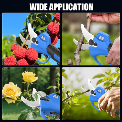 20V 2-IN-1 Electric Pole Pruning Shears: 1.4 Inch Cordless Long Handle Pruner 13ft Reach, Brushless Branch Cutter with LCD Display for Tree Trimming Gardening (2Pcs 2.0Ah Batteries and Charger)