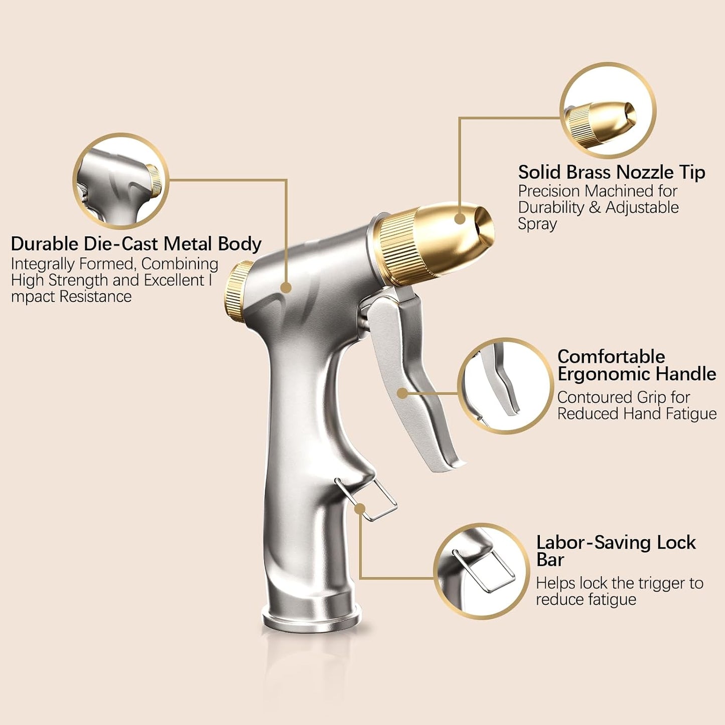 100FT Retractable Garden Hose Reel with 8-Pattern Nozzle,Wall Mount