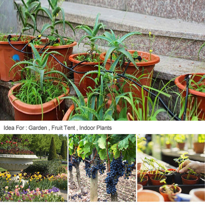 Drip Irrigation Kit, Drip Irrigation System for Garden with 1/4" Irrigation Tubing DIY Saving Water Automatic Watering System for Garden, Greenhouse, Flower Bed, Patio, Lawn