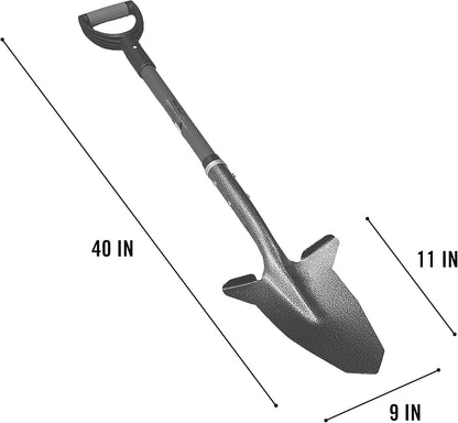 SHFD3 40" Lavender Garden Spade Shovel - Gardening Shovel with a 9" x 11" Beveled Blade, Steel-Reinforced Fiberglass Long Handle & Cushioned D-Grip - Digging Spade for Planting