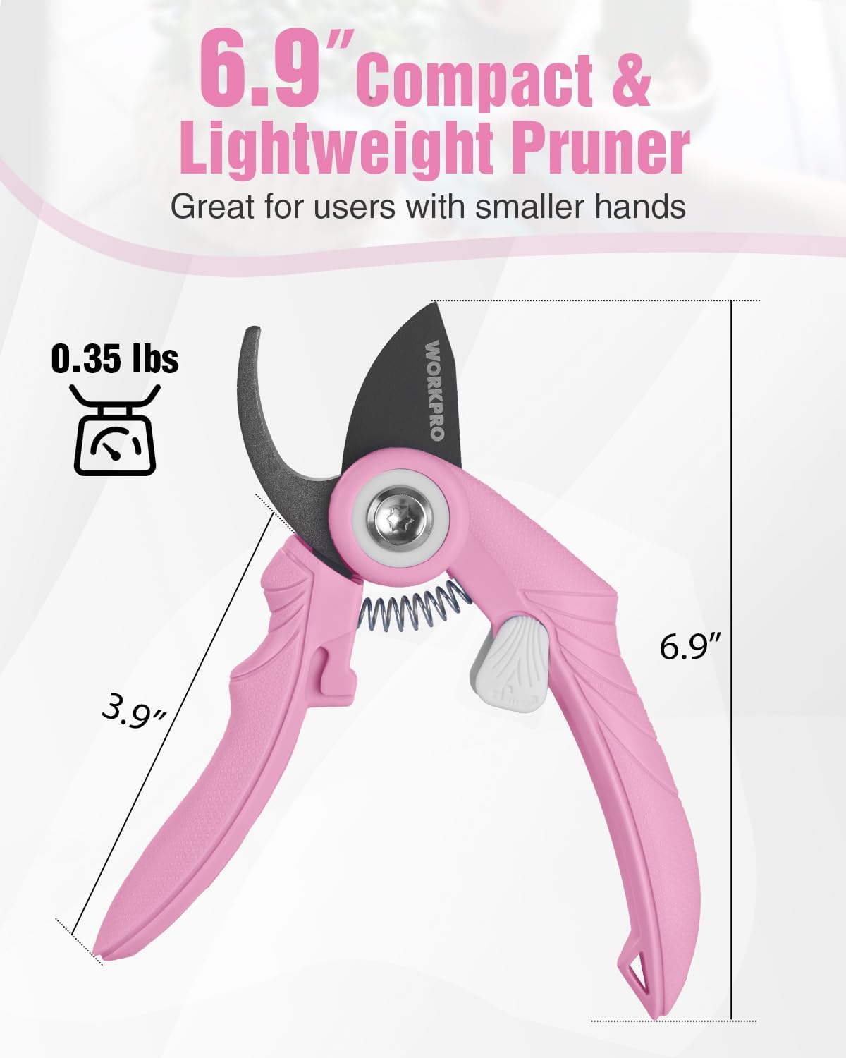 2-Pack 6.9" Garden Pruning Shears, Bypass & Straight Garden Scissors, Pink