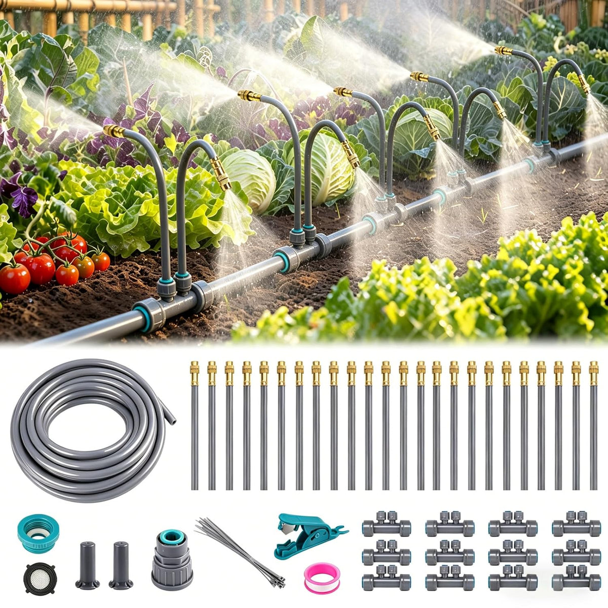 360° Adjustable Drip Irrigation System with 24 Nozzles