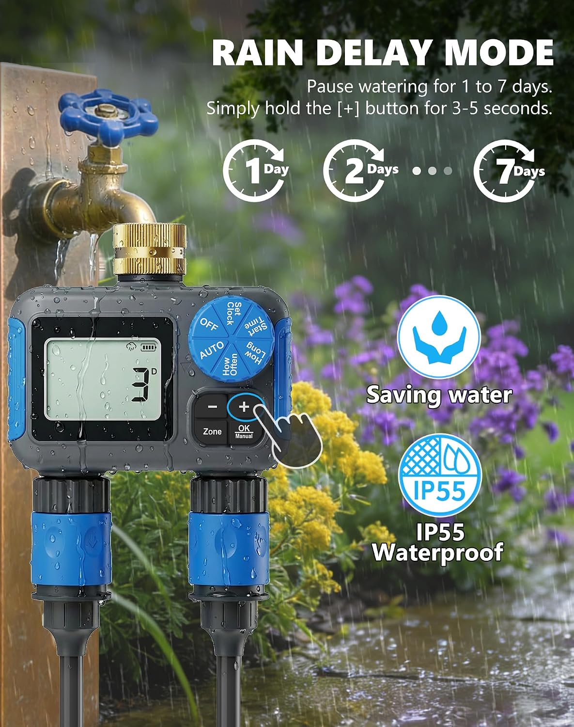 Sprinkler Timer with Brass Swivel, Hose Timers for Watering