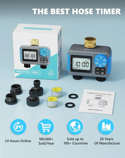 Sprinkler Timer with Brass Swivel, Hose Timers for Watering