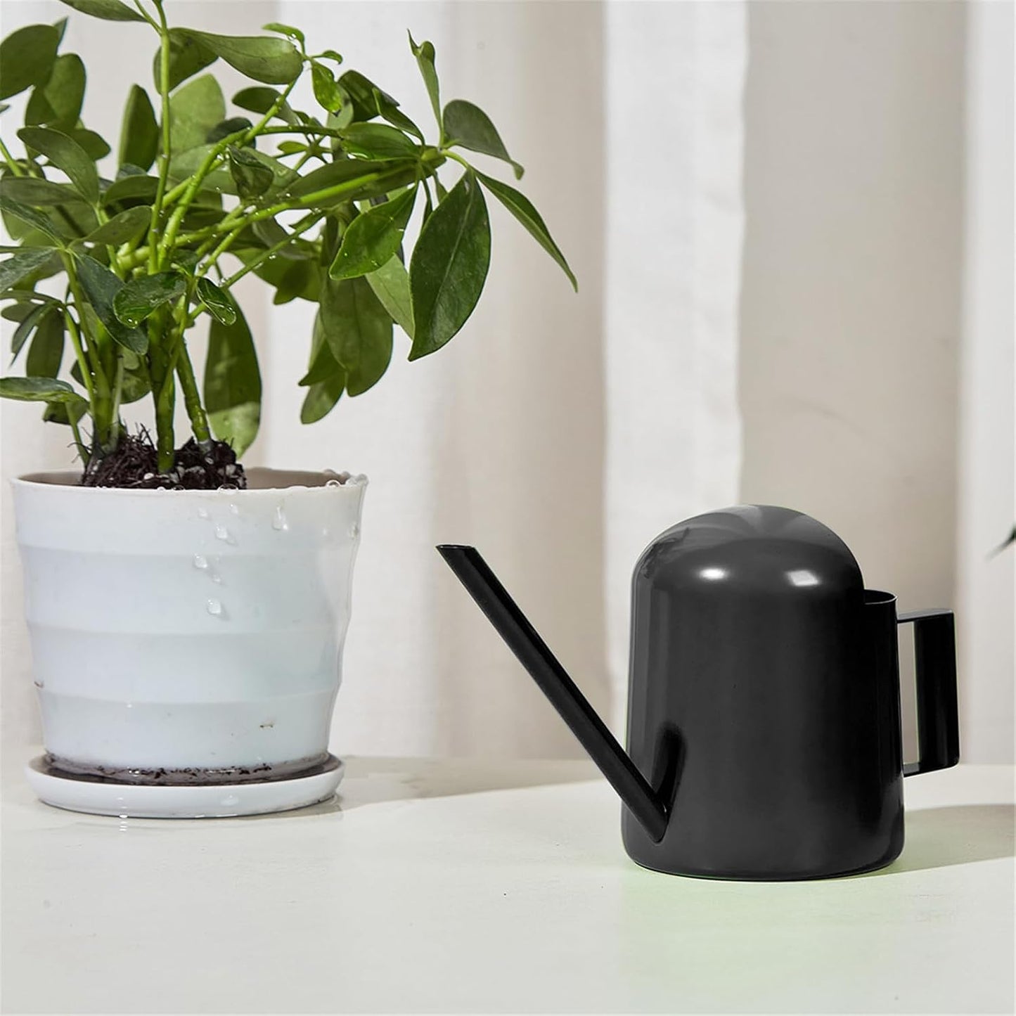 Indoor Watering Can for House Plant Stainless Steel Can Metal with Long Spout Indoor Plant Pots 300ml Gardening Tools