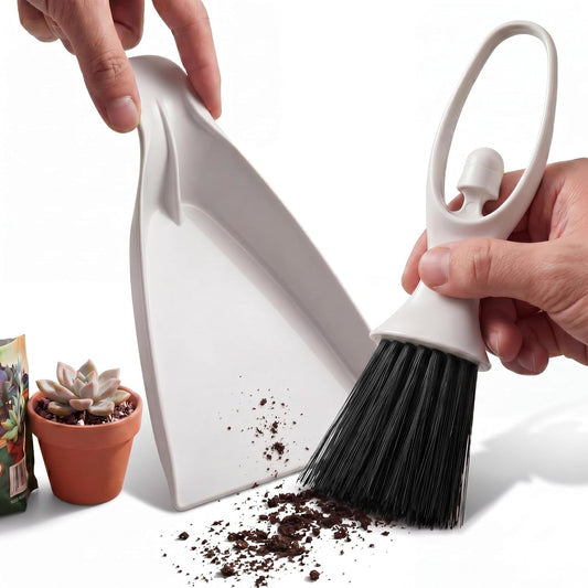 Enhon Mini Soil Scoop and Brush Set for Indoor Plant Repotting