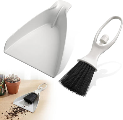 Enhon Mini Soil Scoop and Brush Set for Indoor Plant Repotting