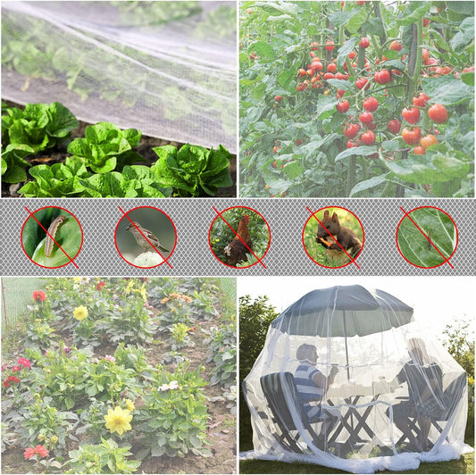 Garden Netting for Raised Beds Garden Protection Plant, 2 Pcs 10x33Ft