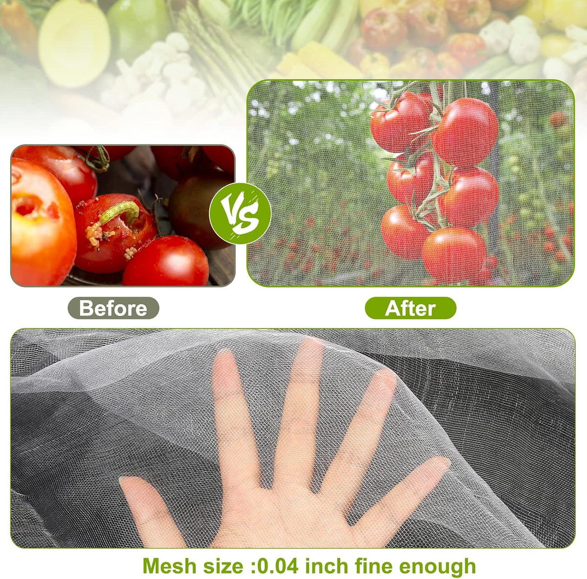 Garden Netting for Raised Beds Garden Protection Plant, 2 Pcs 10x33Ft