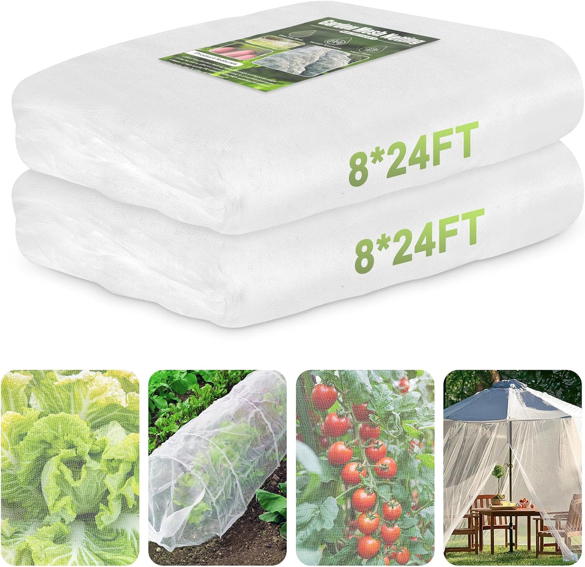 Garden Netting for Raised Beds Garden Protection Plant, 2 Pcs 10x33Ft