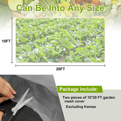 Garden Netting for Raised Beds Garden Protection Plant, 2 Pcs 10x33Ft