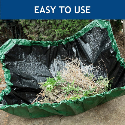 Drawstring Tarps 9x9 Ft, Waterproof Leaf Tarp 4 Drawstrings