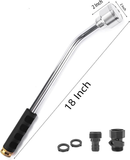 18-inch Soft Rain Watering Wand with Shut Off Valve, Lightweight and Durable Metal Gentle Watering Wand Perfect for Hanging Baskets, Planters, Garden, Shrubs and Seedbed