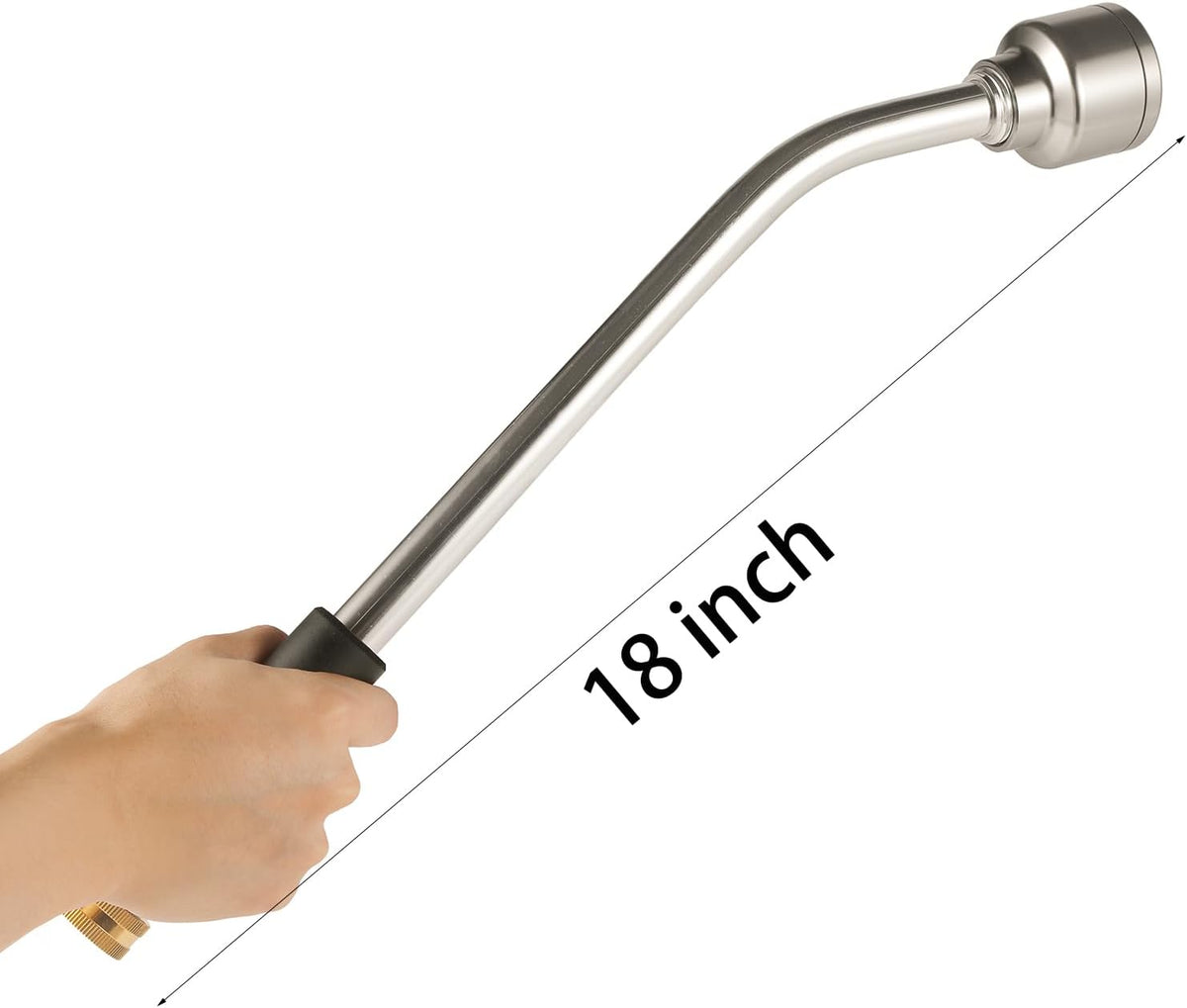 18-inch Soft Rain Watering Wand with Shut Off Valve, Lightweight and Durable Metal Gentle Watering Wand Perfect for Hanging Baskets, Planters, Garden, Shrubs and Seedbed