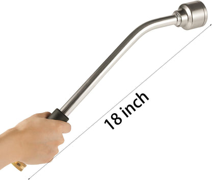 18-inch Soft Rain Watering Wand with Shut Off Valve, Lightweight and Durable Metal Gentle Watering Wand Perfect for Hanging Baskets, Planters, Garden, Shrubs and Seedbed