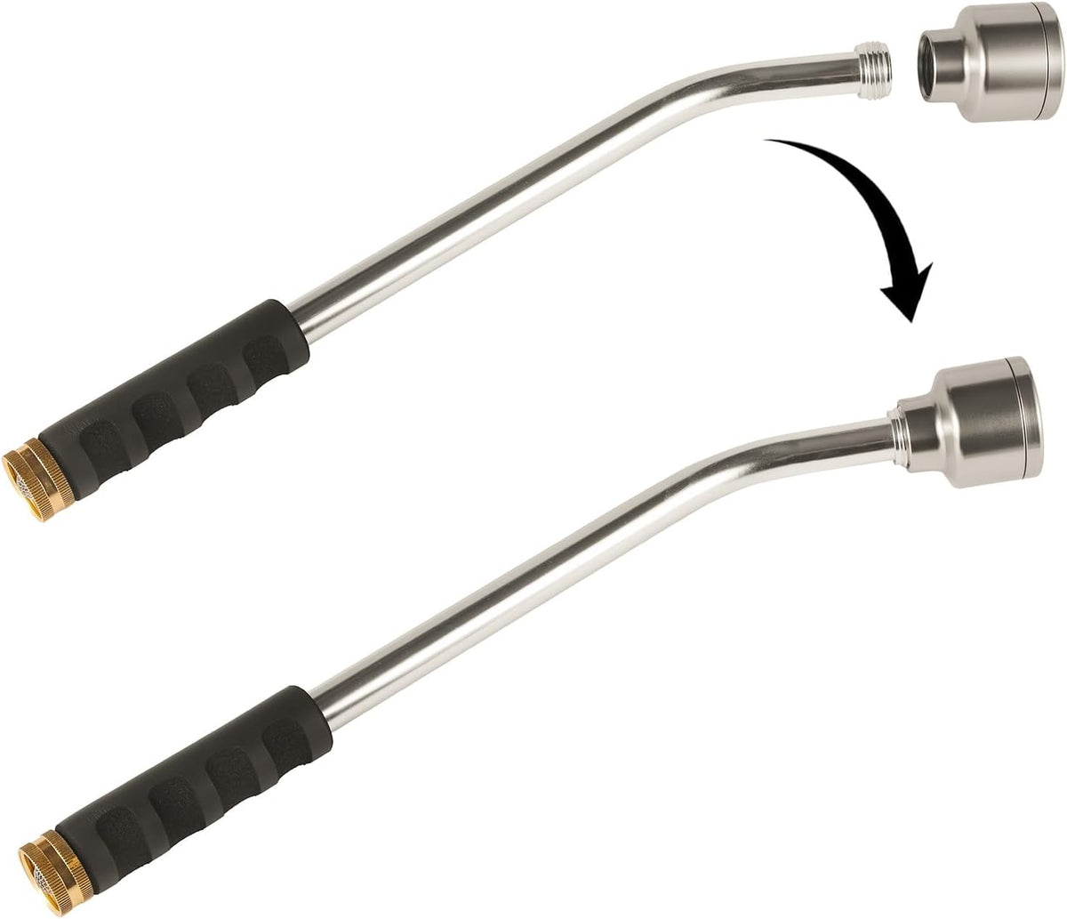 18-inch Soft Rain Watering Wand with Shut Off Valve, Lightweight and Durable Metal Gentle Watering Wand Perfect for Hanging Baskets, Planters, Garden, Shrubs and Seedbed