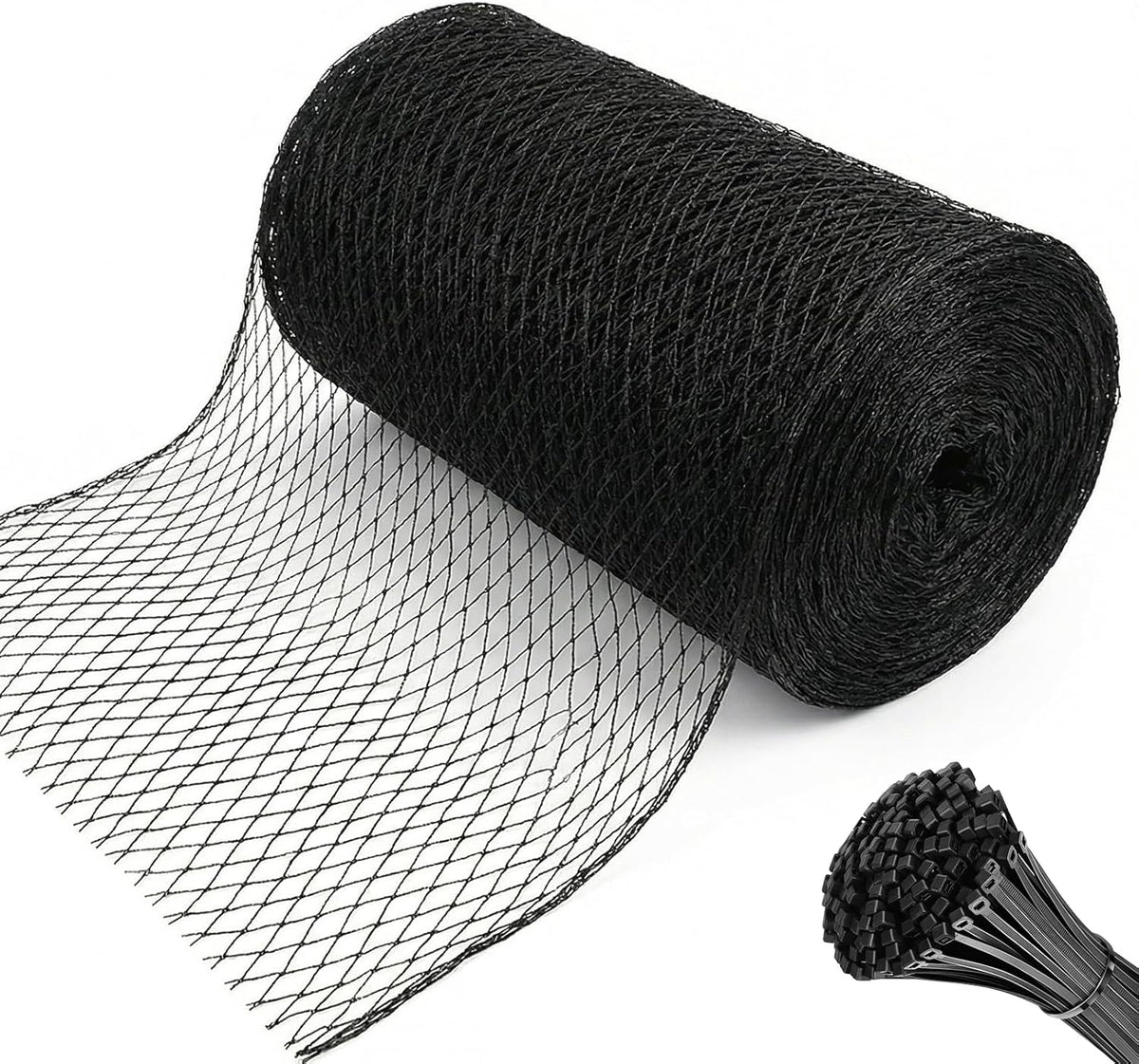 7.5 x 100 FT Bird Netting,1/2" Mesh Garden Netting,100PCS Zip Tie